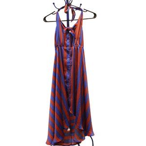 Striped Hollister Satin Halter Dress